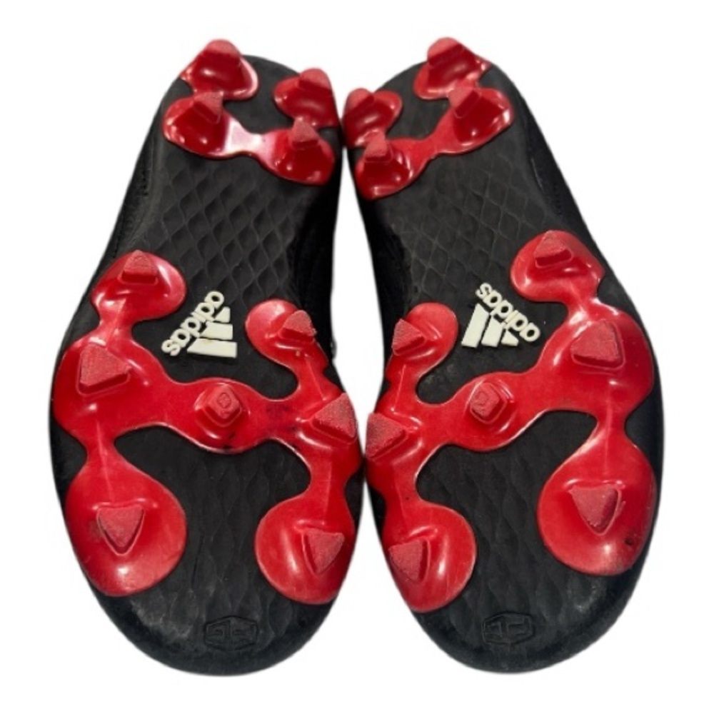 Adidas Kids Black Cleats with Red laces and White Stripes - Picture 4 of 6